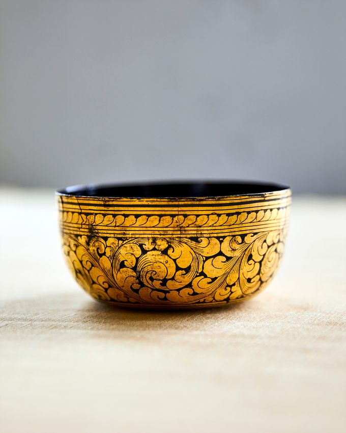Black & Gold Lacquer Bowl - Marrakech Designs x Charles Spada Collection