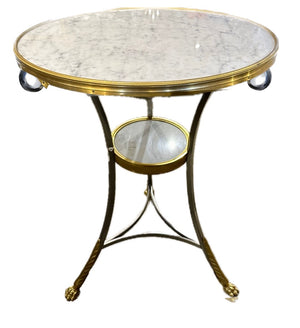 Marble top table gilded