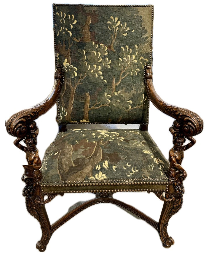 Late 19th c Carved Wood Armchairs