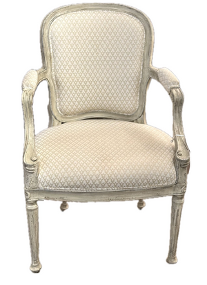 French Fanteuil Painted 19th  c Chair