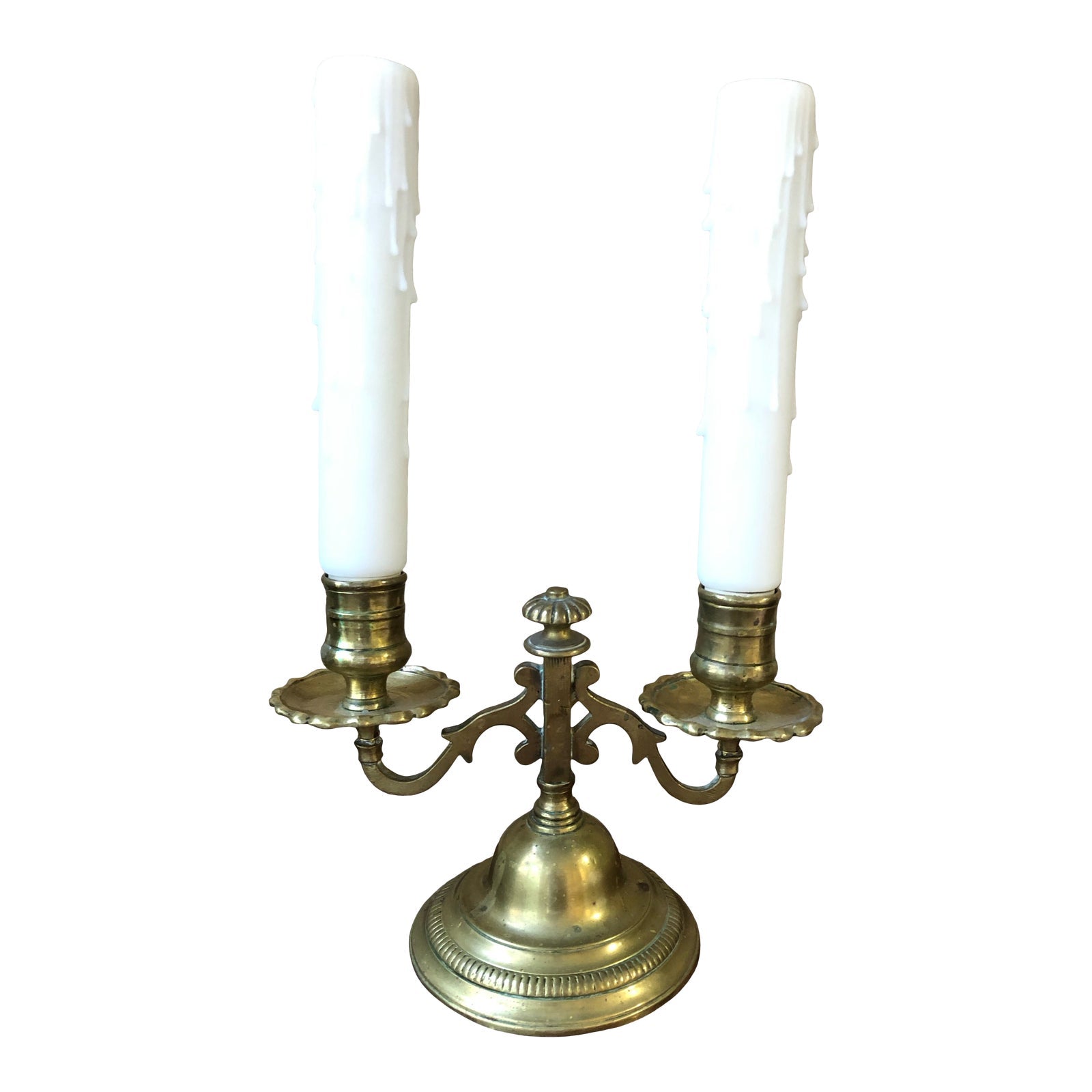 19th Century Brass Two-Arm Lamp