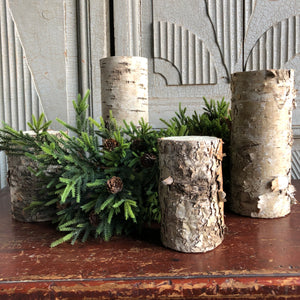 Tall Birch Wrapped Candle