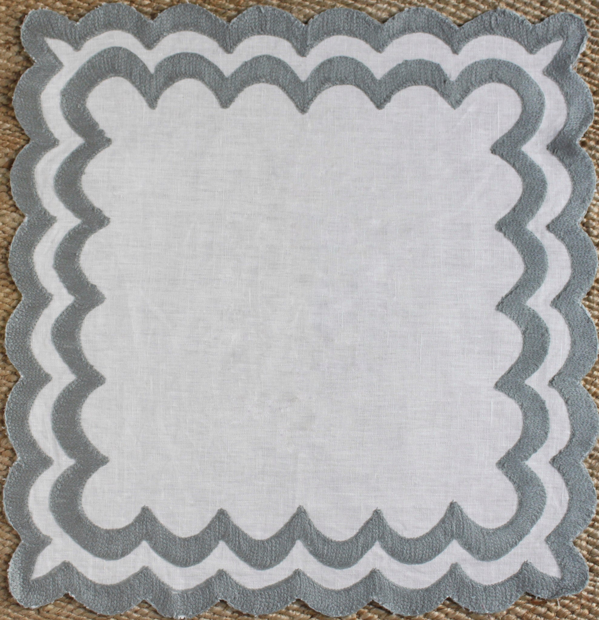 Scalloped Napkins in Dove - Set of Four