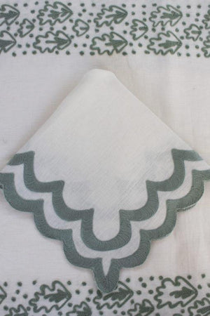 Scallop Napkins in Artichoke, Set of Four