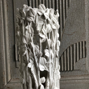 White Resin Branch Vases - A Pair