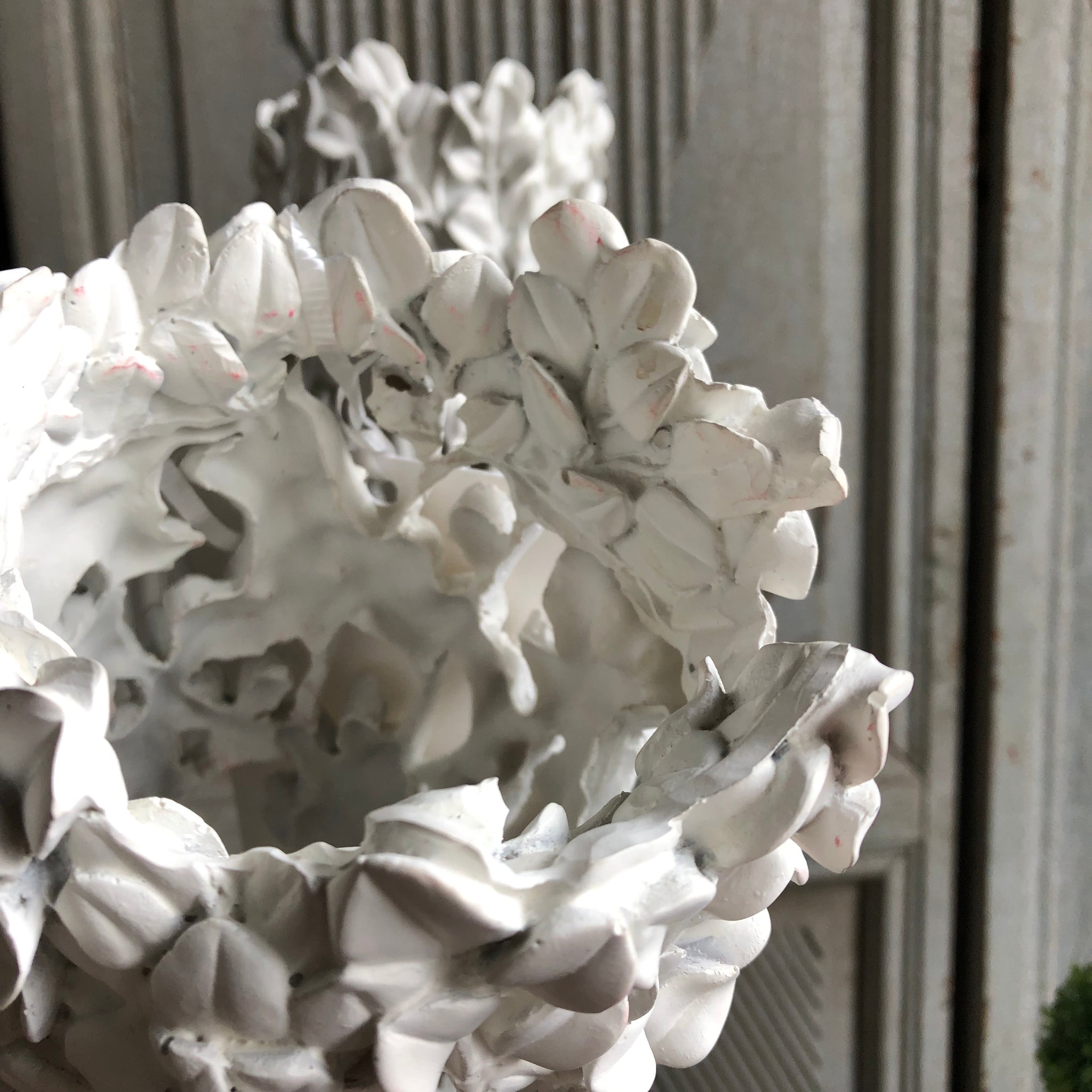 Large White Resin Branch Vases - A Pair