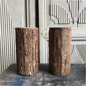Contemporary Bark Vases - A Pair