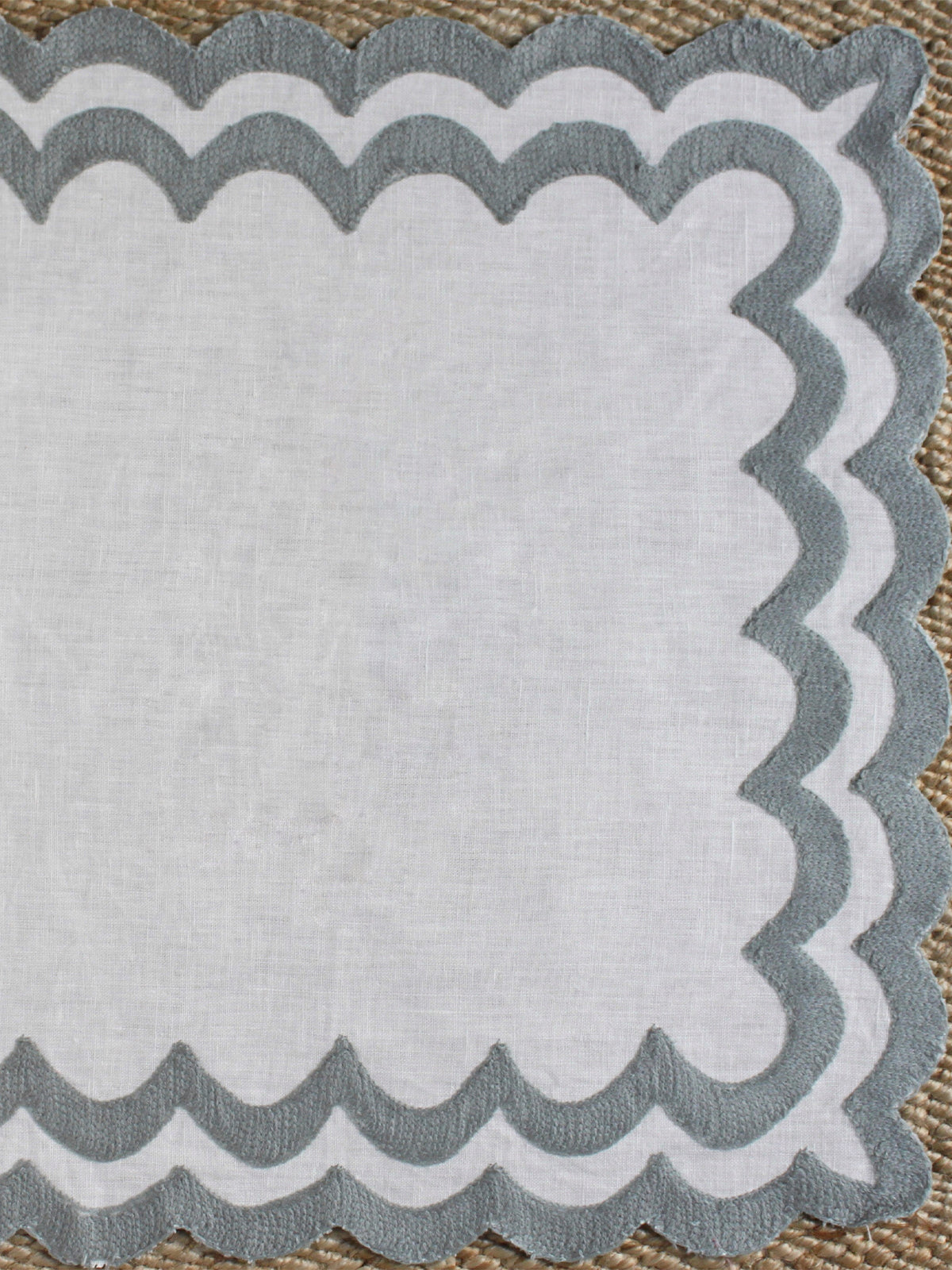 Scalloped Napkins in Dove - Set of Four