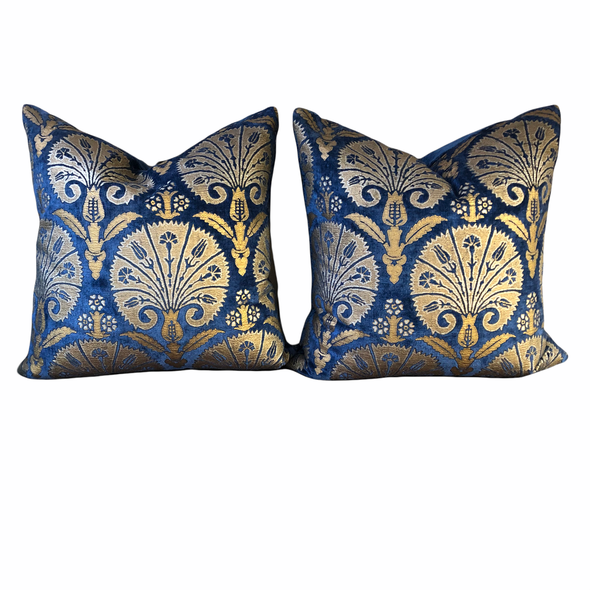 Venetian Pillows in Blue and Gold