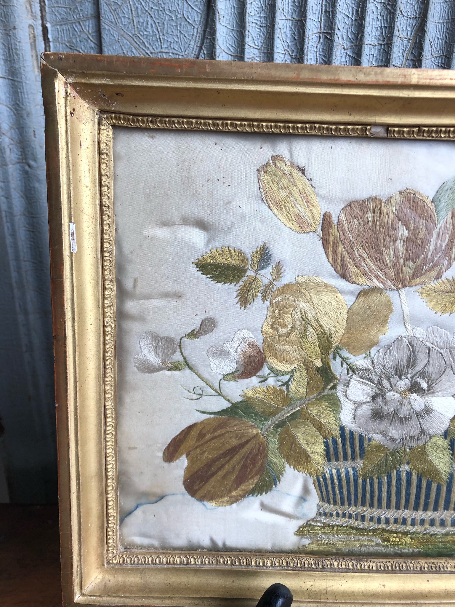 18th/Early 19th C. French Floral Silk Needlepoint