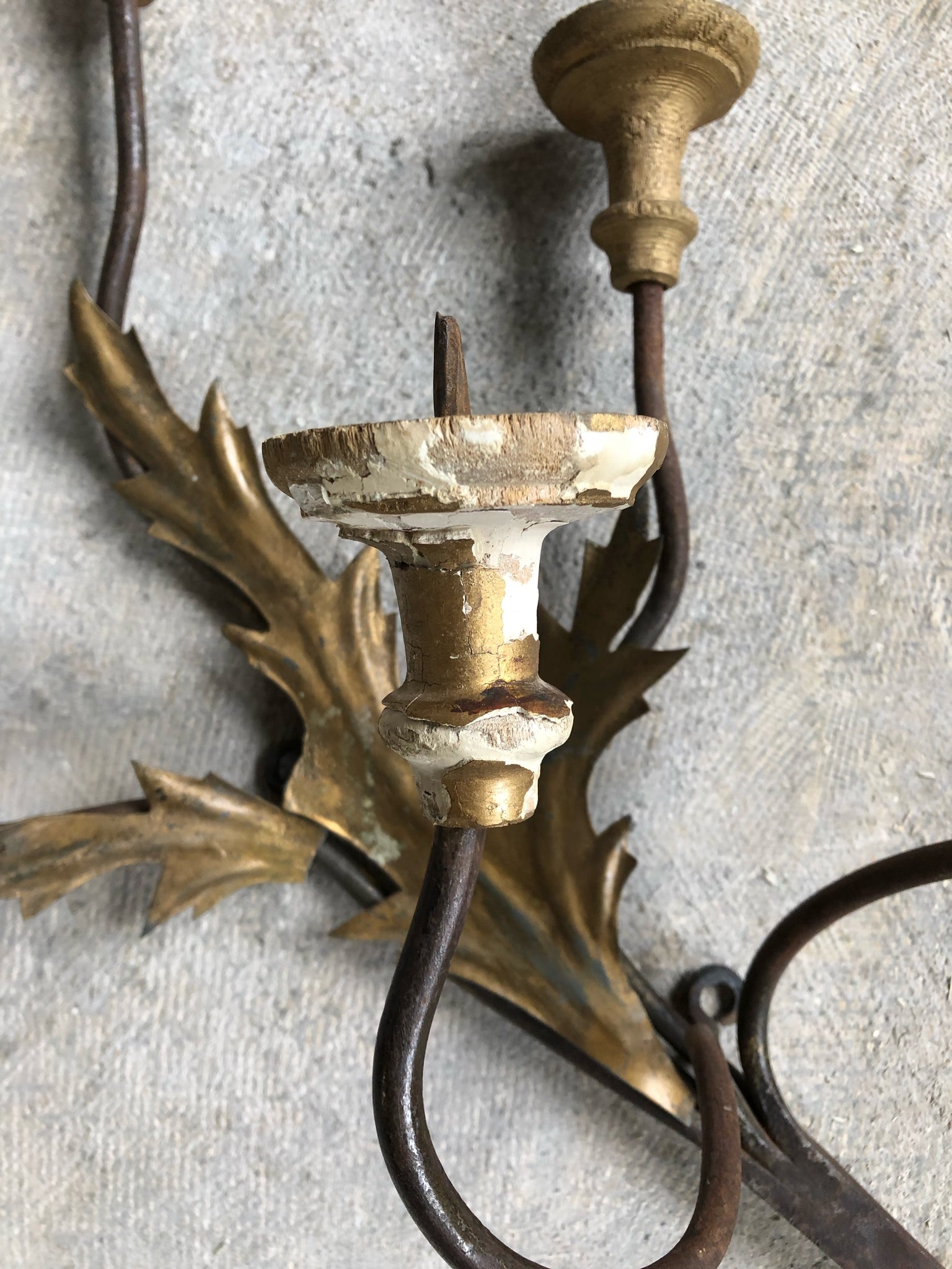 19th C. Tole and Iron Sconces