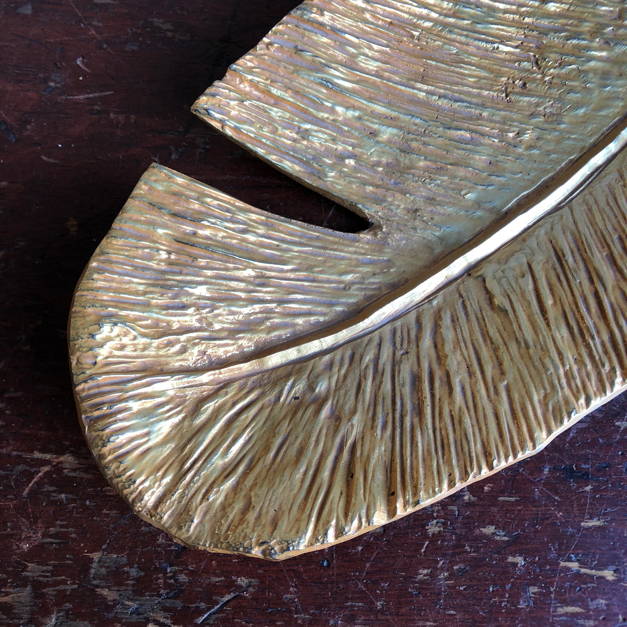 Gilded "Plume" Feather Tray