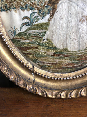 19th C. Framed Silk Embroidery