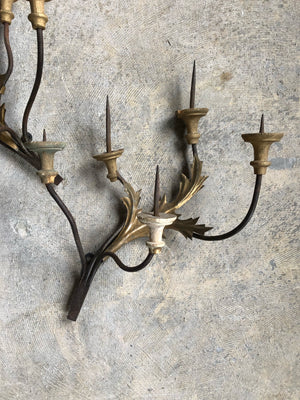 19th C. Tole and Iron Sconces