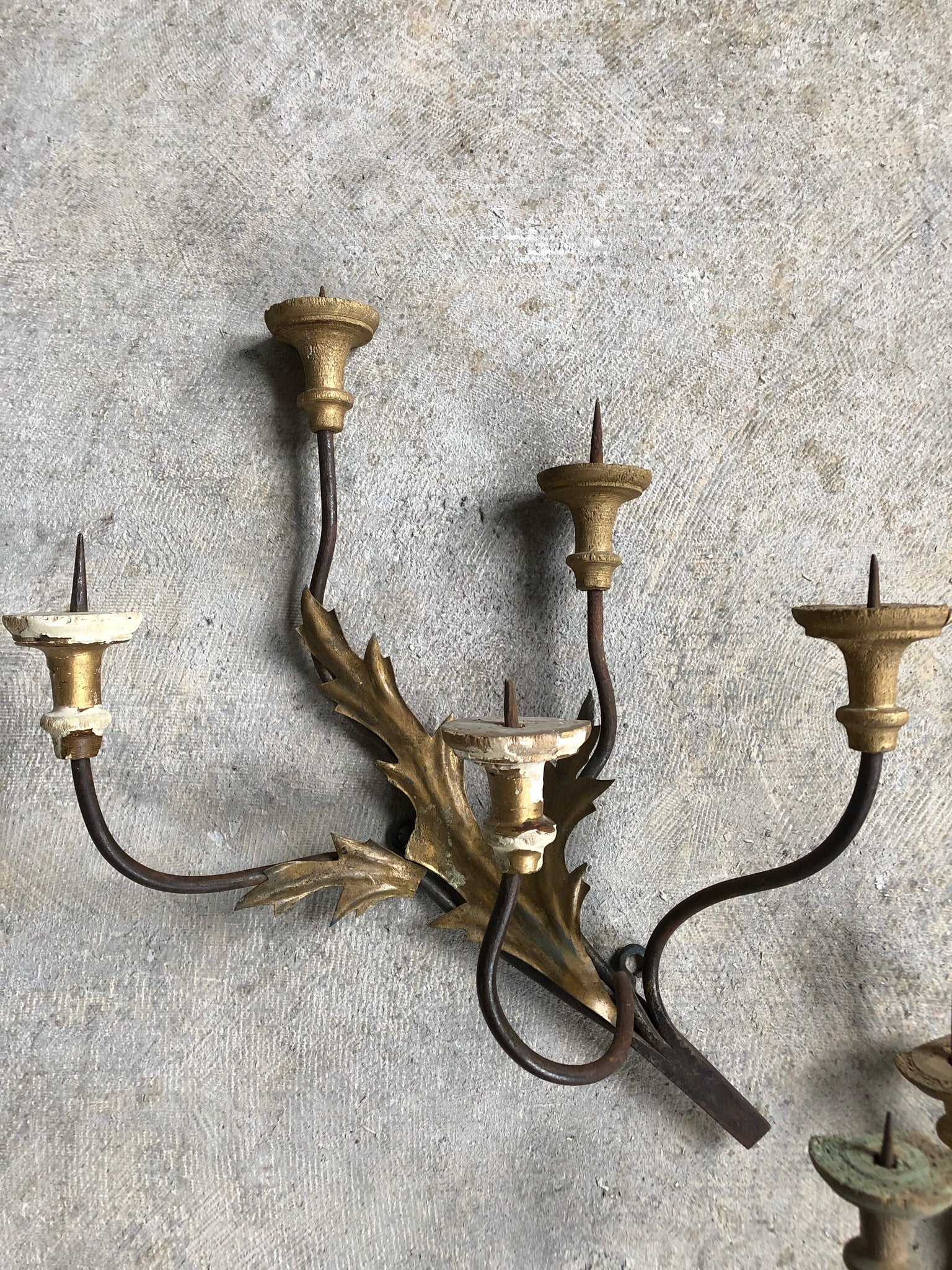19th C. Tole and Iron Sconces