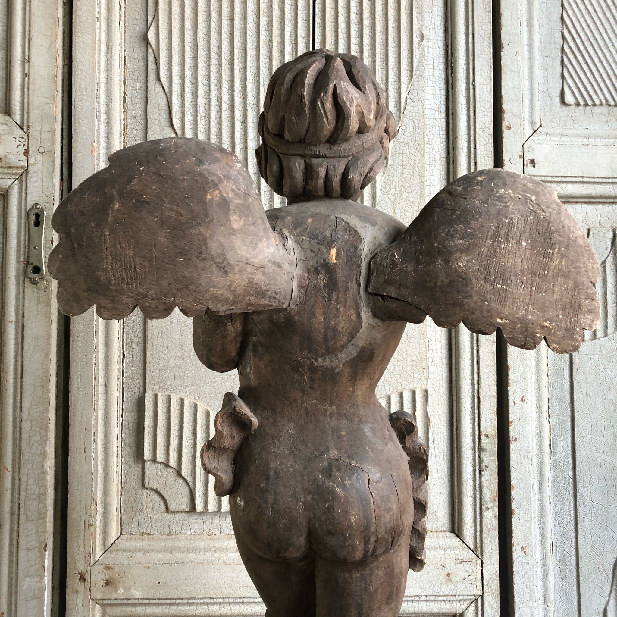 Antique French Cherub Sculpture