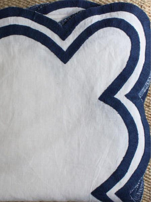 Scalloped Tablecloth in Indigo