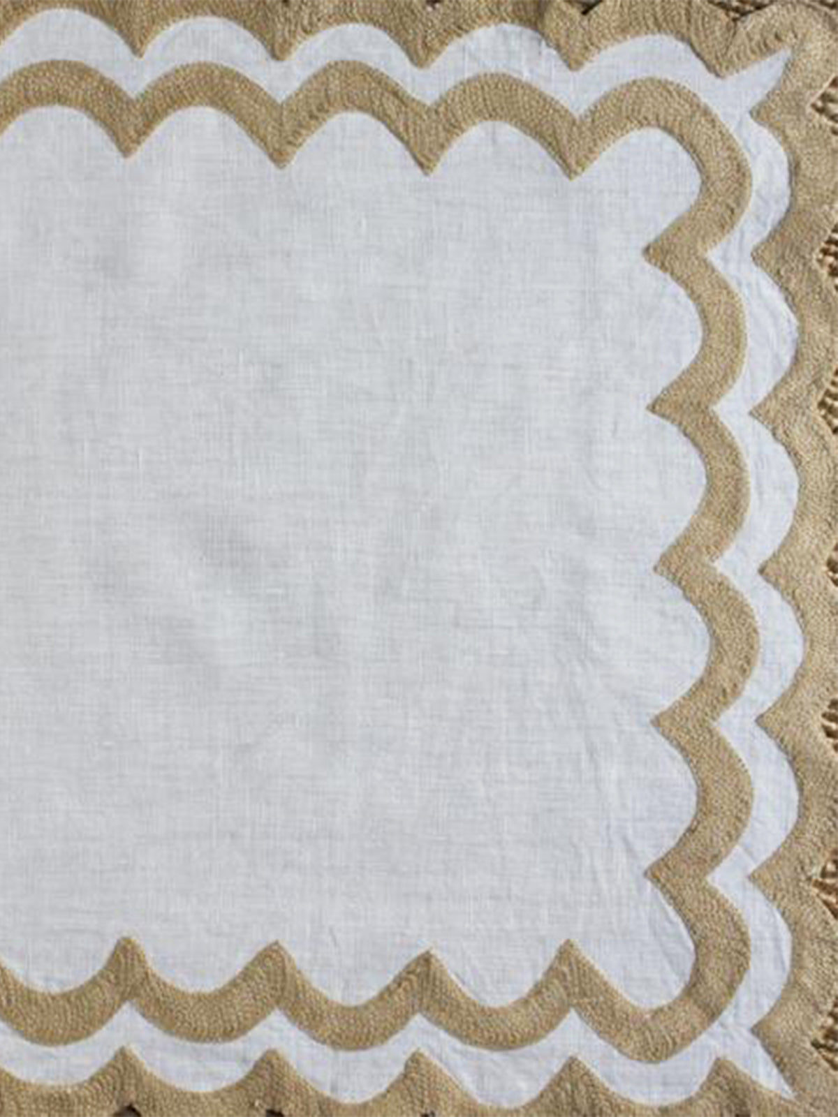 Scalloped Napkins in Sand - Set of Four