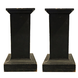 19th C. Black Pedestals - A Pair